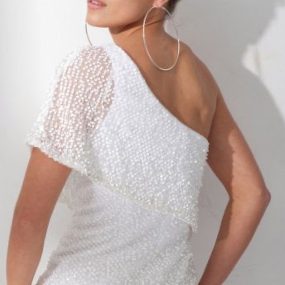 Tony Bowls Shorts Draped Tiered Sequin Chiffon - Picture 3 of 4